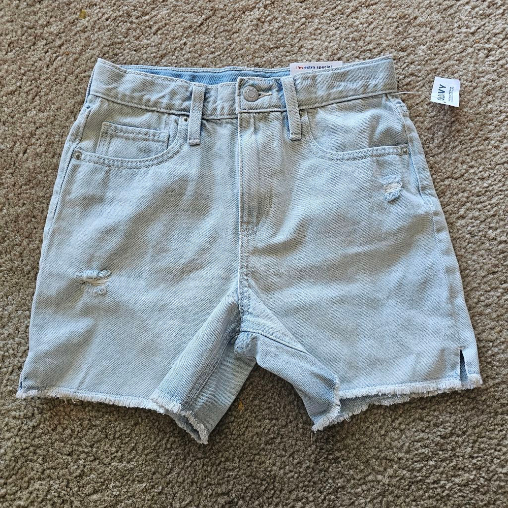 Old Navy Girls High Rise Denim Shorts Light Size 12